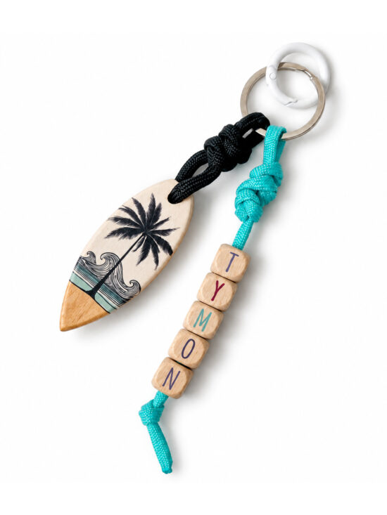 Brelok deska surfingowa MULTI PALM TREE  z Twoim imieniem